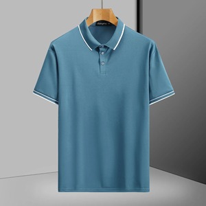 Camiseta de Manga Corta para Hombre, Negra y Blanca, de Tela de Rizo, Spandex/Algodón, Secado Rápido, Lisa, Informal, con Logotipo Frontal, Venta al Por Mayor - Product Image 4