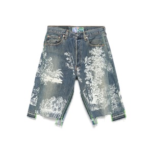 Shorts en jean pour homme, coupe ample, taille haute, déchirés, délavés, respirants, style streetwear, patchwork, 100% coton, OEM - Product Image 4