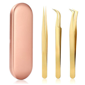 Pince à épiler de précision pour cils, en acier inoxydable, applicateur d'extensions de cils, pointe incurvée, équipement de salon de beauté - Product Image 1