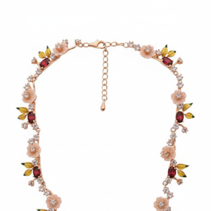 เรวาเลียสร้อยคอจี้คริสตัลรูปดอกไม้ชุบทองคำขาว 925 สำหรับผู้หญิง ประดับด้วยคิวบิกเซอร์โคเนียหลากสี สำหรับงานปาร์ตี้สุดโรแมนติก - Product Image 5