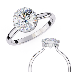 2.25ct Round Brilliant Lab Grown Diamond E VSS IGI Certified 10K White Gold <b>Solitaire</b> Engagement <b>Ring</b> For Anniversary - Product Image 4