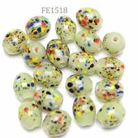 Manik-manik Kaca Lampwork Afrika Grosir 9mm, Campuran Warna Opaque Hitam Biru Teal Biru Langit, untuk Pembuatan Perhiasan dalam Kotak