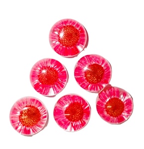ดอกเดซี่คาโบชองแบบกลม ขนาด 19x19 มม. บนฐานสีขาว สำหรับงานฝีมือและทำเครื่องประดับ - Product Image 6