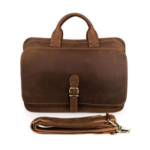 Maletín de Cuero para Hombre, Maletín para Portátil, Maletín de Cuero Genuino Personalizado, Maletín de Viaje, Bolsa de Mensajero para Oficina - Product Image 1