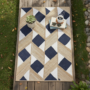Alfombra de Yute Trenzada a Mano de Estilo Bohemio con Diseño Geométrico NYKO MART, 2x3 y 4x3 pies, Ecológica, Sostenible y Antideslizante - Product Image 3