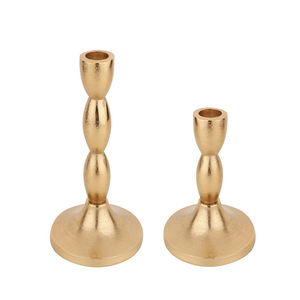 Support à bougies en aluminium coulé finition or rose, fait main, personnalisé, pour décoration intérieure, vente en gros, lot de 2. - Product Image 1