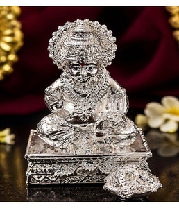 Decorative 999 Silver Finished Lord Kuber <b>Statue</b> Premium Spiritual Accent for Wealth Prosperity and <b>Religious</b> Home Decoration - Product Image 3