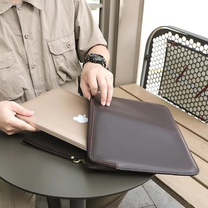 Genuine Leather Durable Lightweight Vintage Sling <b>Laptop</b> <b>Sleeve</b> Slim Modern Business Men's Protective LS-0288 - Product Image 1
