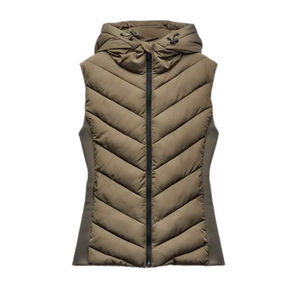Women's <b>Waterproof</b> Hooded Puffer Vest Lightweight Windbreaker Sleeveless <b>Jacket</b> Custom Logo <b>Winter</b> Outerwear - Product Image 1