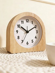 Classic Wooden <b>Table</b> <b>Clock</b> Decorative Timepiece For Shelf Styling Piece Hotel Reception Decor And Console <b>Table</b> Styling - Product Image 1