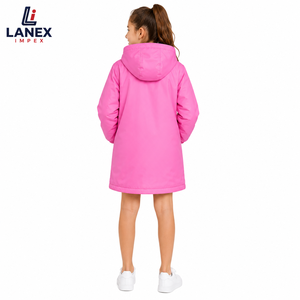 Custom Kids Waterproof Swim Parka Jacket with Hood | Windproof Fleece Lined Long Changing <b>Robe</b> <b>Coat</b> for Swimming Surfing & Beach - Product Image 4