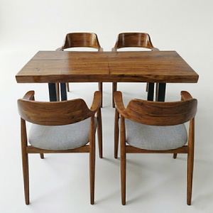 Juego de Comedor Moderno Industrial de Madera Duradera de Primera Calidad, 4 Sillas de Teca, Muebles para el Hogar, Restaurante, Hotel, Cocina, Venta al por Mayor - Product Image 2