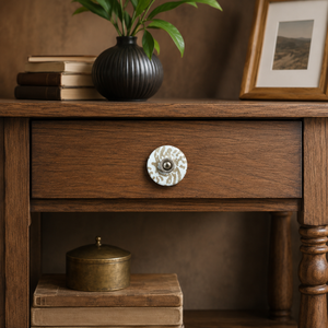 Pomo de Puerta de Cerámica Pintado a Mano |   Tirador de Gabinete Floral Blanco para Armario, Cajón, Cómoda, Cocina, Dormitorio, Decoración - Product Image 3