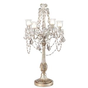 Candelabro Blanco Antiguo de 5 Brazos, Portavelas de Metal de Alta Calidad Hecho a Mano para Decoración de Piso en Hoteles y Restaurantes - Product Image 2