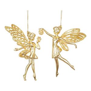 Hot <b>sale</b> Wholesale Luxury <b>Christmas</b> New Year Decoration Matt Pearlized Gold Plated Acrylic Angel Fairy <b>Tree</b> Snowflake Ornament - Product Image 3