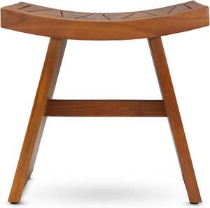 Chaise de salle à manger moderne inclinable en teck avec assise courbée et pieds stables pour appartement et usage domestique, design mid-century - Product Image 4