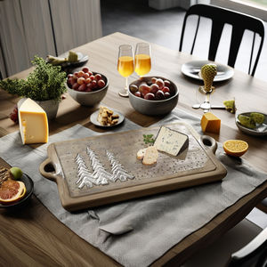 Plateau de service moderne en bois poli écologique pour cadeaux d'affaires de Noël - Product Image 1