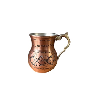 Antique Design <b>Copper</b> <b>Mug</b> with Handle Floral Design Traditional Drinking <b>Mug</b> for Tea Coffee Beer For Restaurant and Kitchen - Product Image 1