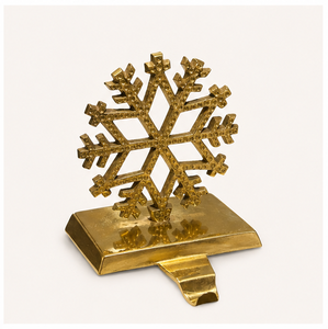 Customized Aluminum Golden Snowflake Christmas <b>Stocking</b> Hanger Durable Metal Mantle Hook For Xmas <b>Stockings</b> And Hanging Decor - Product Image 5
