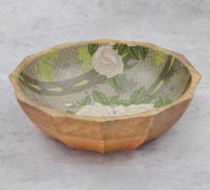 Bol de service en bois émaillé artisanal de luxe, vaisselle décorative élégante pour cuisine et salle à manger modernes - Product Image 6
