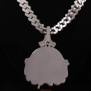 Pendentif de luxe entièrement serti de diamants Moissanite VVS, en or rose 925, style hip-hop, avec diamants blancs pour homme, pendentifs et breloques raffinés - Product Image 4