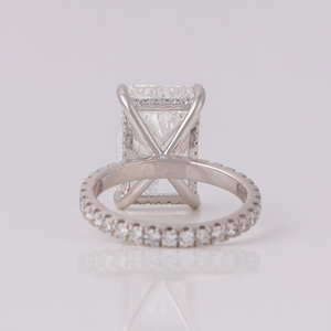 แหวนหมั้นเพชรทรงรัศมี 5 กะรัต เพาะเลี้ยงในห้องปฏิบัติการ ทองคำขาว 14K รับรองโดย IGI สี DEF ความสะอาด VS1 VVS2 แหวนแต่งงานแบบโซลิแทร์ - Product Image 4