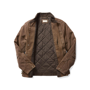 Chaqueta de trabajo de lona para hombre, resistente, de lona de algodón, con cierre de cremallera, cuello de pana y bolsillo en el pecho. - Product Image 1