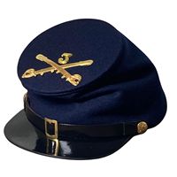 Gorra kepi de lana azul marino con insignia cruzada es una gorra de uniforme del Ejército de la Unión Civil Federal.