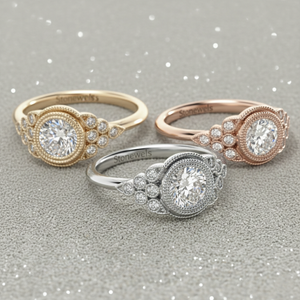 Anillo de Compromiso con Bisel de Diamantes Cultivados en Laboratorio, Oro de 14K, Corte Redondo, Anillo de Novia con Diamantes Vintage, Fabricante de Joyería Personalizada - Product Image 3