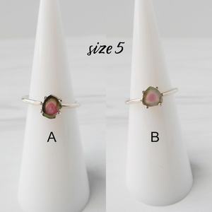 Watermelon Tourmaline Ring Sterling Silver Green Pink Gemstone Ring October Birthstone Jewelry <b>Gift</b> <b>For</b> <b>Her</b> - Product Image 1