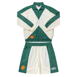 <b>Men</b> Custom Logo Windbreaker Nylon Short Set Windproof Tracksuit Zipper <b>Jackets</b> and Shorts Two Piece Sets <b>Men</b> - Product Image 1