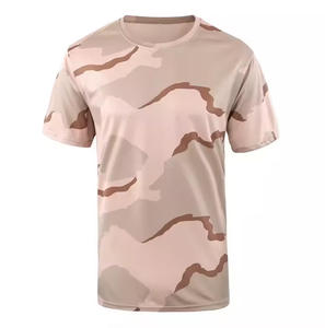 Camiseta de Camuflaje Sublimada 100% Poliéster Personalizada de Fábrica al Por Mayor para Hombre, Impresión por Sublimación Completa, Lavada y con Corte Automatizado - Product Image 1
