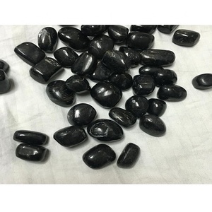 Natural Black <b>Tourmaline</b> Undrilled Tumbled Gemstones Loose Tumbled Stones - Product Image 1