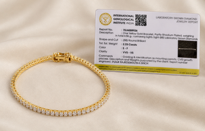 Pulsera de tenis de lujo de oro amarillo macizo de 14 quilates con diamantes de laboratorio de corte redondo, joyería de moda personalizada, regalo especial para mujer - Product Image 6