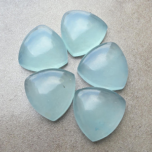 Cabujón de Aguamarina Natural, Forma Trillón, Parte Posterior Plana, Calibrado, Gema Suelta - Product Image 1