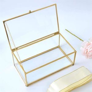 Luxury Gold Brass Glass Jewelry <b>Box</b> 4 Compartments Glass <b>Keepsake</b> <b>Box</b> Clear Glass Decorative <b>Box</b> for Wedding Gift Tea Storage - Product Image 4