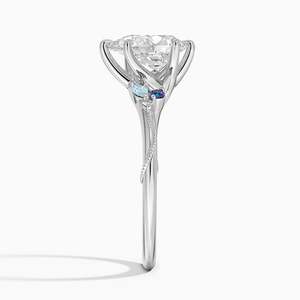 Anillo BOJ 0107 con Corte de Pera, Plata 925, Alexandrita de Laboratorio, Engaste de Puntas, Anillo Solitario con Diamante de 2ct, Color D, VVS1, Moissanita GRA - Product Image 3
