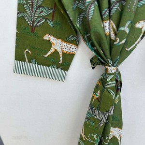 Bata Kimono Larga de Algodón Estampado con Cuello en V y Cintura Ajustable, Lavable a Máquina, para Maternidad, Dama de Honor o Ropa de Noche - Product Image 2
