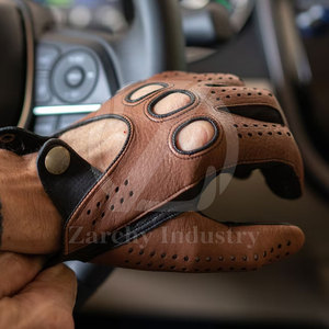 Guantes de Conducción de Cuero Vacuno Original, Suaves, de Alta Calidad, Personalizables, con Correa de Muñeca Ajustable, Antideslizantes, para Todas las Estaciones - Product Image 2