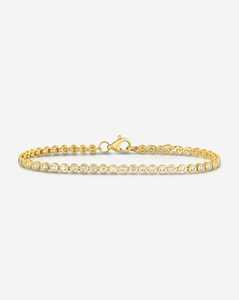 Diamond Tennis <b>Bracelets</b> Round Lab Grown 14K <b>Solid</b> Gold Bezel Set 2.5mm Minimalist Stacking Everyday Luxury Jewelry Manufacture - Product Image 1