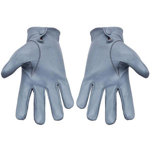 Gants tactiles en cuir beige pour femme, avec détection d'aiguille, à doigts entiers, manchette fendue, longueur poignet, doublure cachemire, pour usage quotidien décontracté - Product Image 3