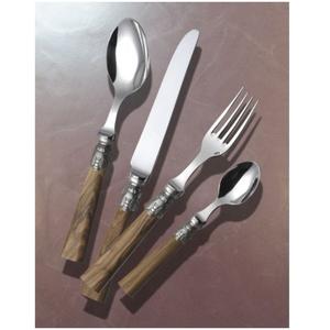 Ensemble de couverts élégants en acier inoxydable avec manche en bois d'olivier, vente en gros, vaisselle de table, couverts pour la maison, au meilleur prix - Product Image 1