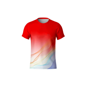 เสื้อยืดเจอร์ซีย์ฮิปฮอปแขนสั้นผู้ชาย สีน้ำเงิน แห้งเร็ว ระบายอากาศได้ดี กันยับ ทรงปกติ คอกลม ผ้าโพลีเอสเตอร์ทอแบบลำลอง - Product Image 1