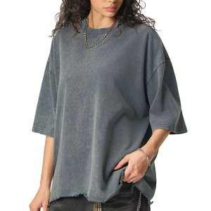 Camiseta de Hombre Vintage 100% Algodón, Corte Holgado, Diseño Liso, Manga Corta, 350g, Lavada, Corte a Mano - Product Image 2