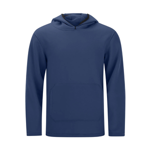 Unisex <b>Navy</b> Blue Hooded Balaclava <b>Sweatshirt</b> Oversized Fleece Windproof Casual Winter Wear Zipper Design Eco-Friendly Arqen - Product Image 2