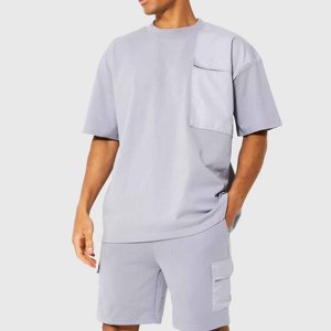 Ensemble t-shirt et short 100% coton pour homme, été, manches courtes, respirant, décontracté, pour la course à pied - Product Image 5