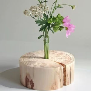 Vase à fleurs décoratif en bois de grande qualité à prix raisonnable, conçu pour l'arrangement floral et un charme intemporel - Product Image 1