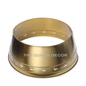 Modern Christmas <b>Metal</b> Tree <b>Collar</b> and Xmas Tree Skirt Blank Sublimation Christmas Tree Base Cover Decorations - Product Image 4