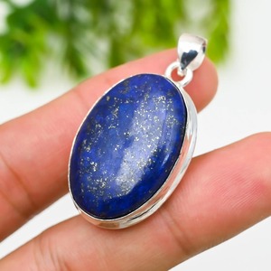 High Quality <b>Lapis</b> <b>Lazuli</b> Style Bezel Setting Oval 925 Sterling Silver Handmade Blue Gemstone Boho Unisex <b>Pendant</b> Jewelry Gift - Product Image 6