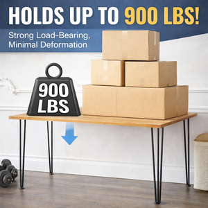 28" Hairpin <b>Table</b> Legs 3 Robs <b>Set</b> 4 900lbs Load Capacity Black Heavy Duty Stainless Steel Modern DIY Dining Desk EDPTBL013 - Product Image 3